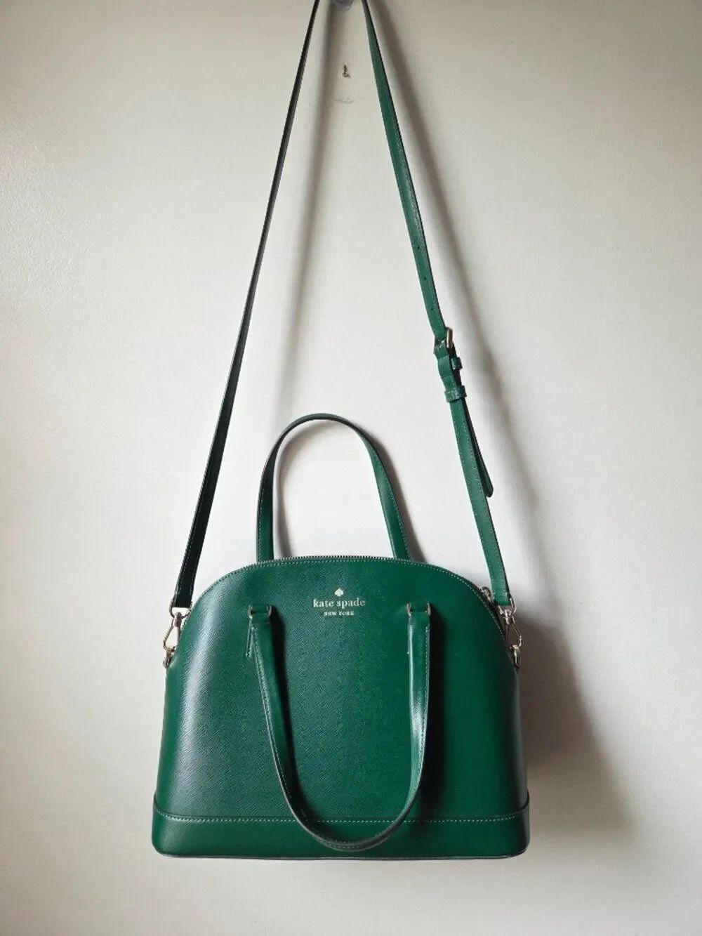 EUC LIKE NEW! KATE SPADE GREEN LEATHER SATCHEL MEDIUM